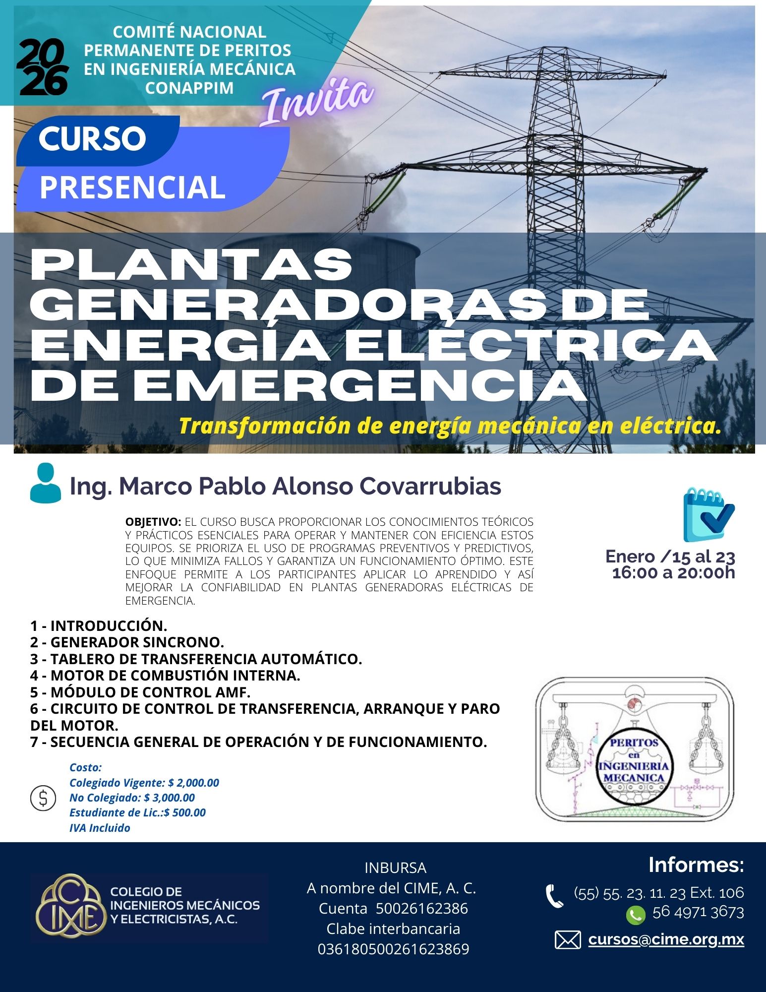 PLANTAS GENERADORAS DE ENERGIA ELECTRICA 2026