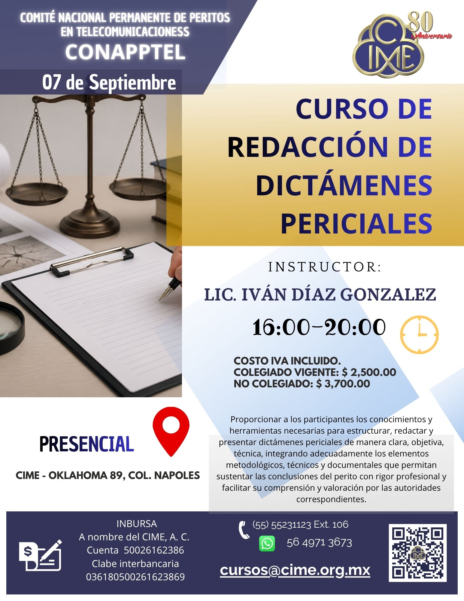CURSO DE REDACCIÓN DE DICTÁMENES PERICIALES